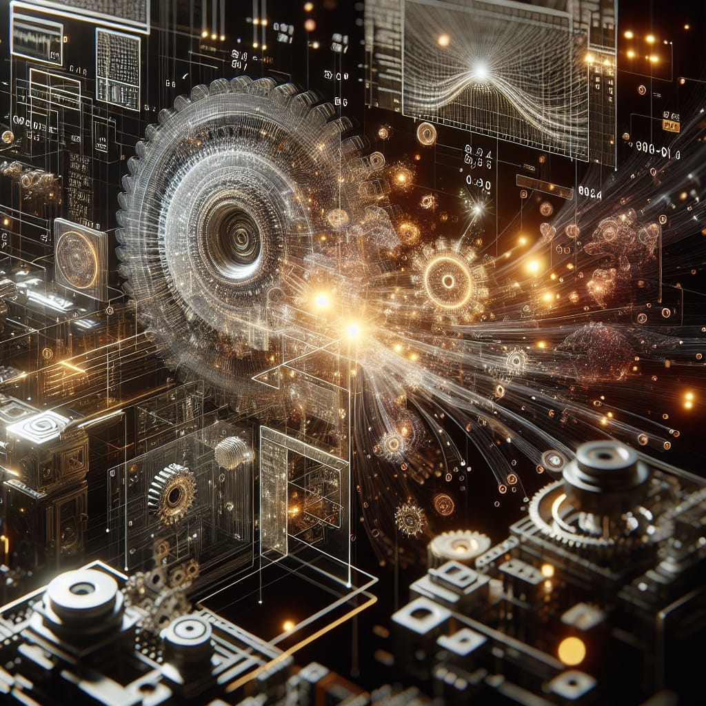 A depiction of AI technology working behind the scenes